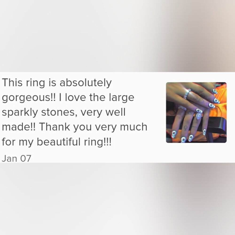 18k Oval Swarovski eternity band rings - Picture 9 of 11